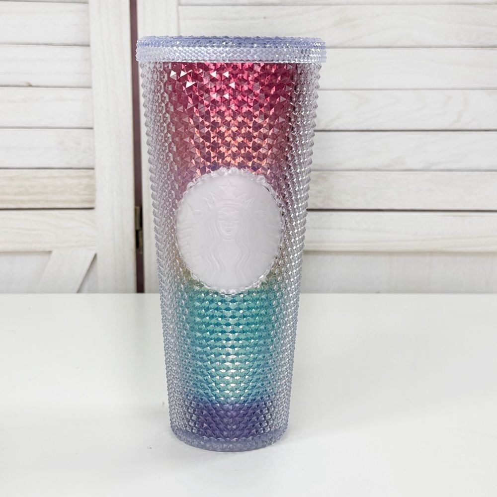 Starbucks 2023 Pride Rainbow Diamond Cut Acrylic Tumbler Cup 24oz Venti